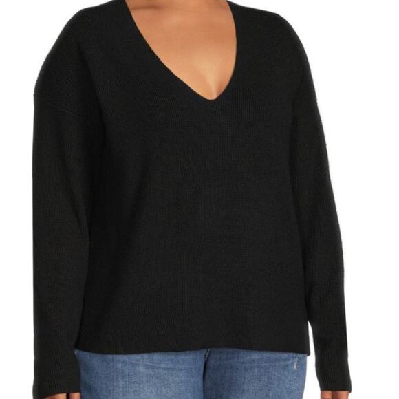Theo & Spencer Sweaters - Theo & Spencer V-Neck Ribbed Sweater, Black, S, NWT